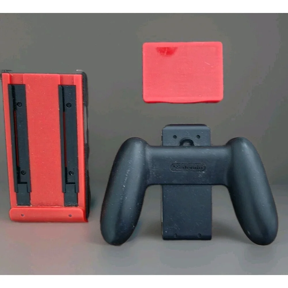 Genuine Nintendo Switch Joy-Con Grip & Charging Dock Bundle Red Black OEM
